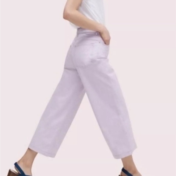 Kate Spade High Rise Wide Leg Pants Button Fly Lilac Purple Size 29 Brand New - Picture 5 of 7